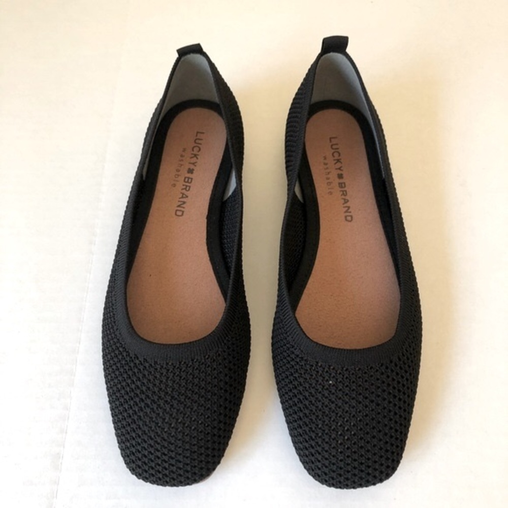 Lucky Brand black Daneric knit slip-on flats 6.5 women’s